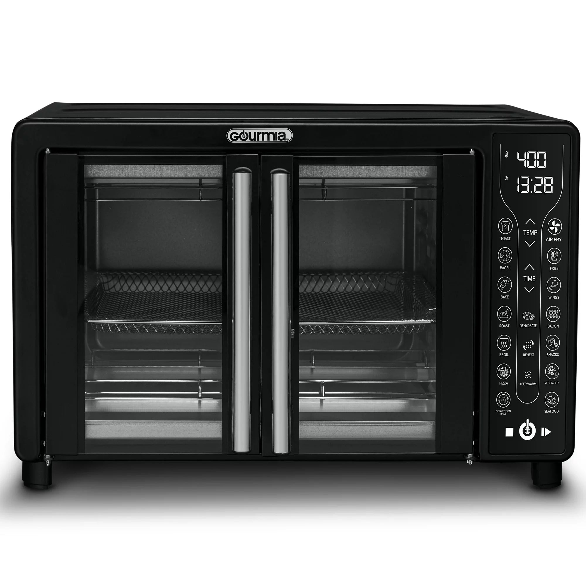 Gourmia GTF7460 digital French-door air-fryer toaster oven with front window and control panel