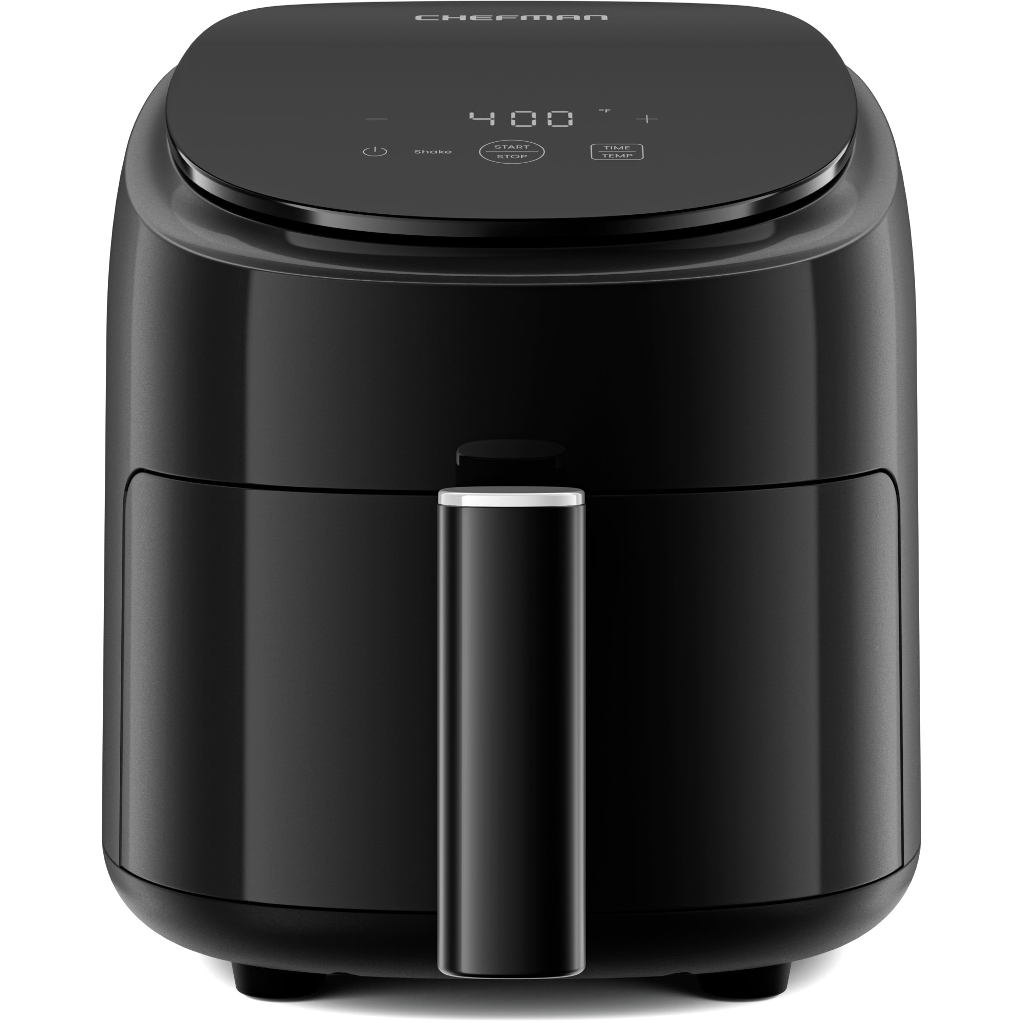 Black Chefman TurboFry Touch 2-Quart Digital Air Fryer, SKU RJ38-2D-BLACK, with digital top controls and one opaque pull-out basket.
