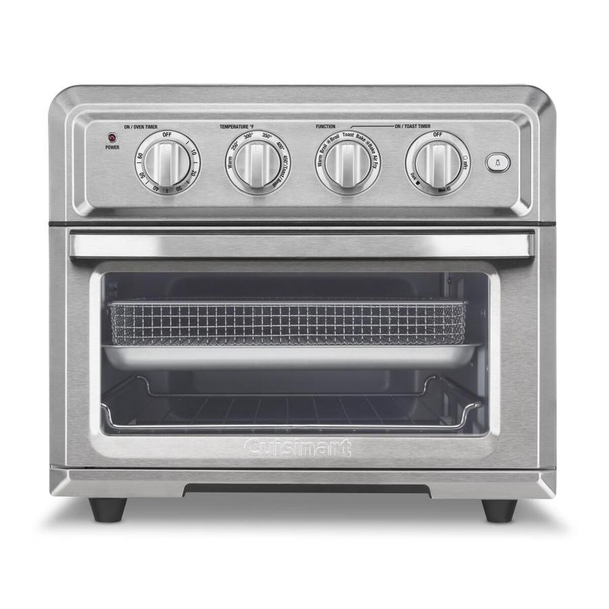Cuisinart TOA-60 AirFryer-toasteroven van roestvrij staal met vier fysieke draaiknoppen, glazen deur, AirFryer-mand en bakplaat