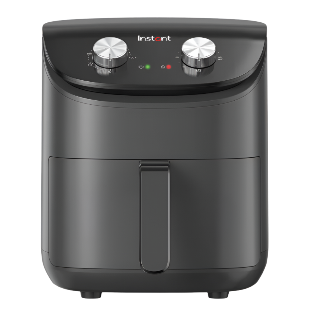 Instant Pot Essentials 4QT Air Fryer, schwarze Heißluftfritteuse mit einem Korb und zwei physischen Drehreglern, exaktes Modell 140-3135-01