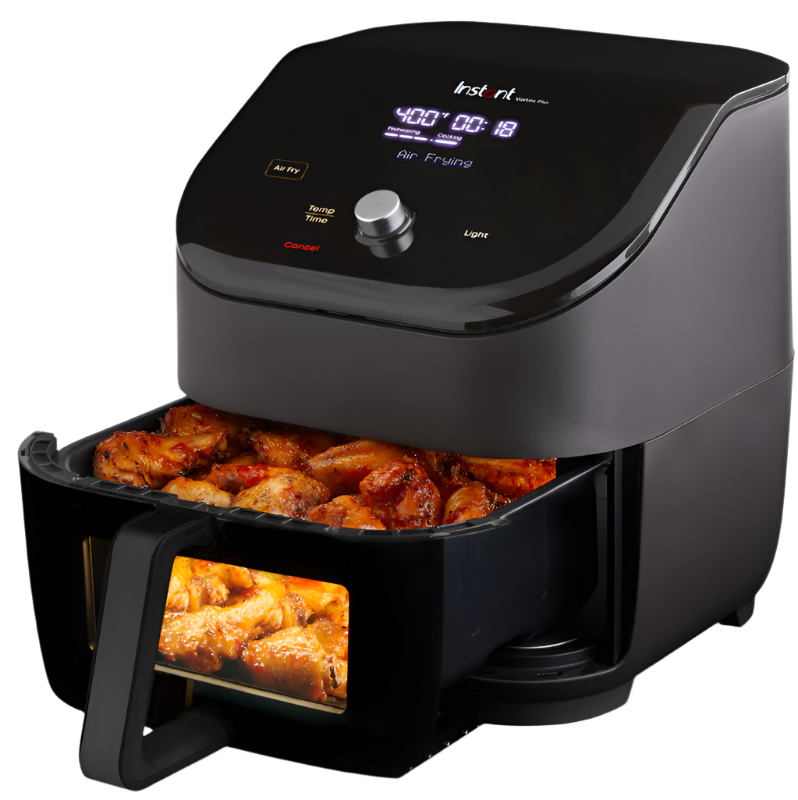 Instant Pot Vortex Plus ClearCook 6QT air fryer, SKU 140-3088-01, shown in its single-basket configuration