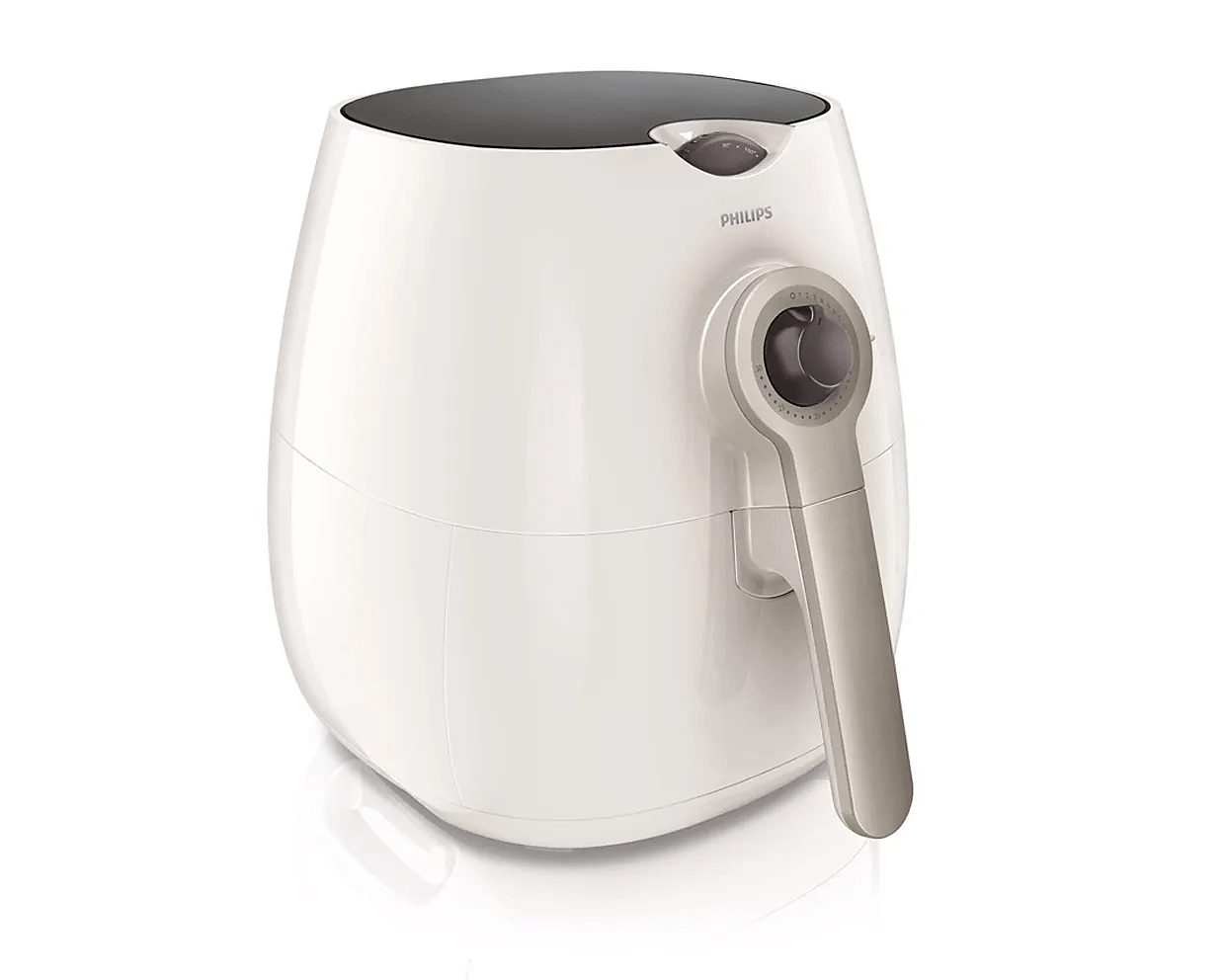 Philips Viva Collection Airfryer HD9220/56, weiß/silbern, ein herausziehbarer Korb mit analogen Bedienelementen
