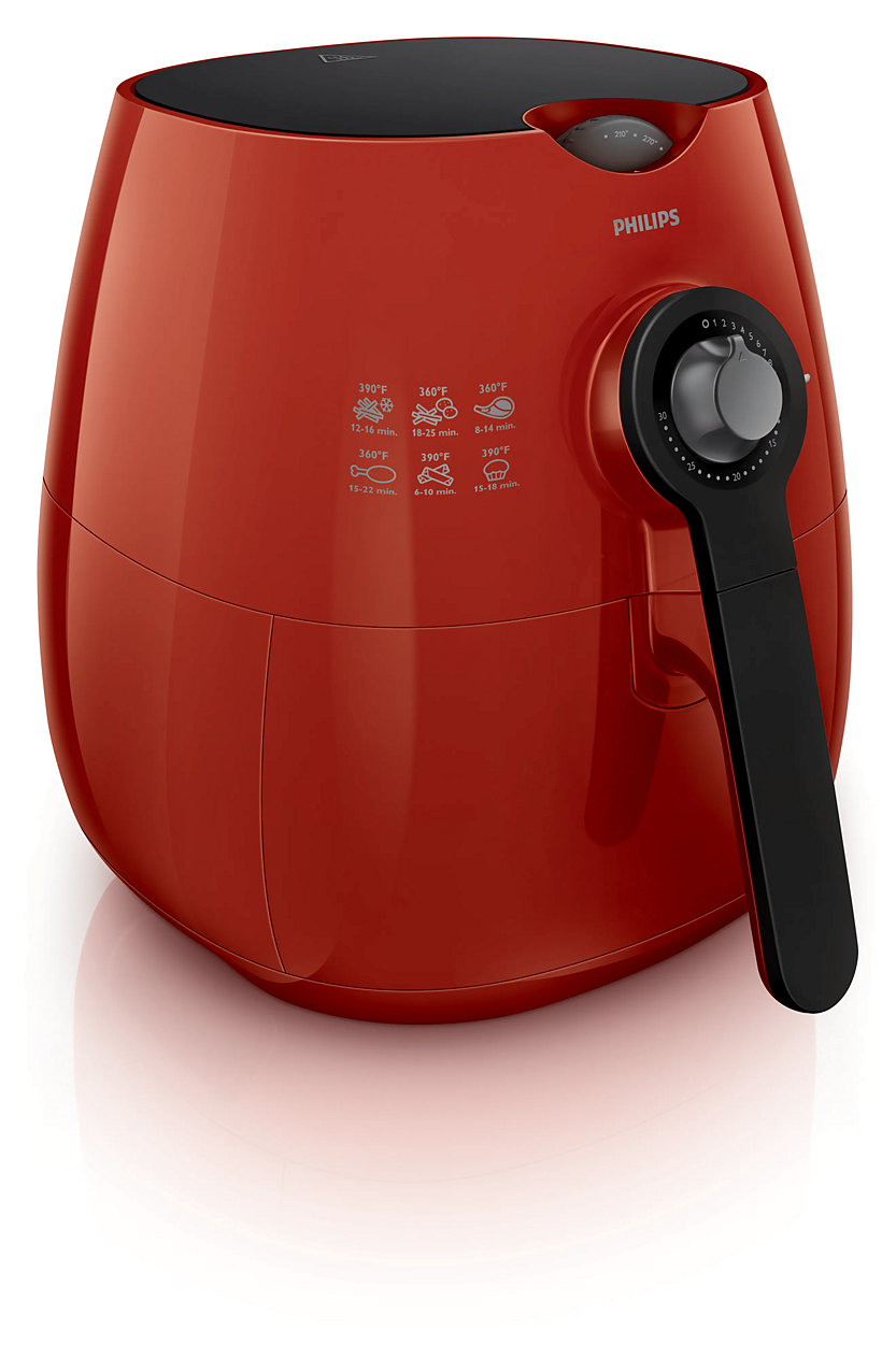 Philips Viva Collection HD9220/66 in red and black, one pull-out basket and manual controls