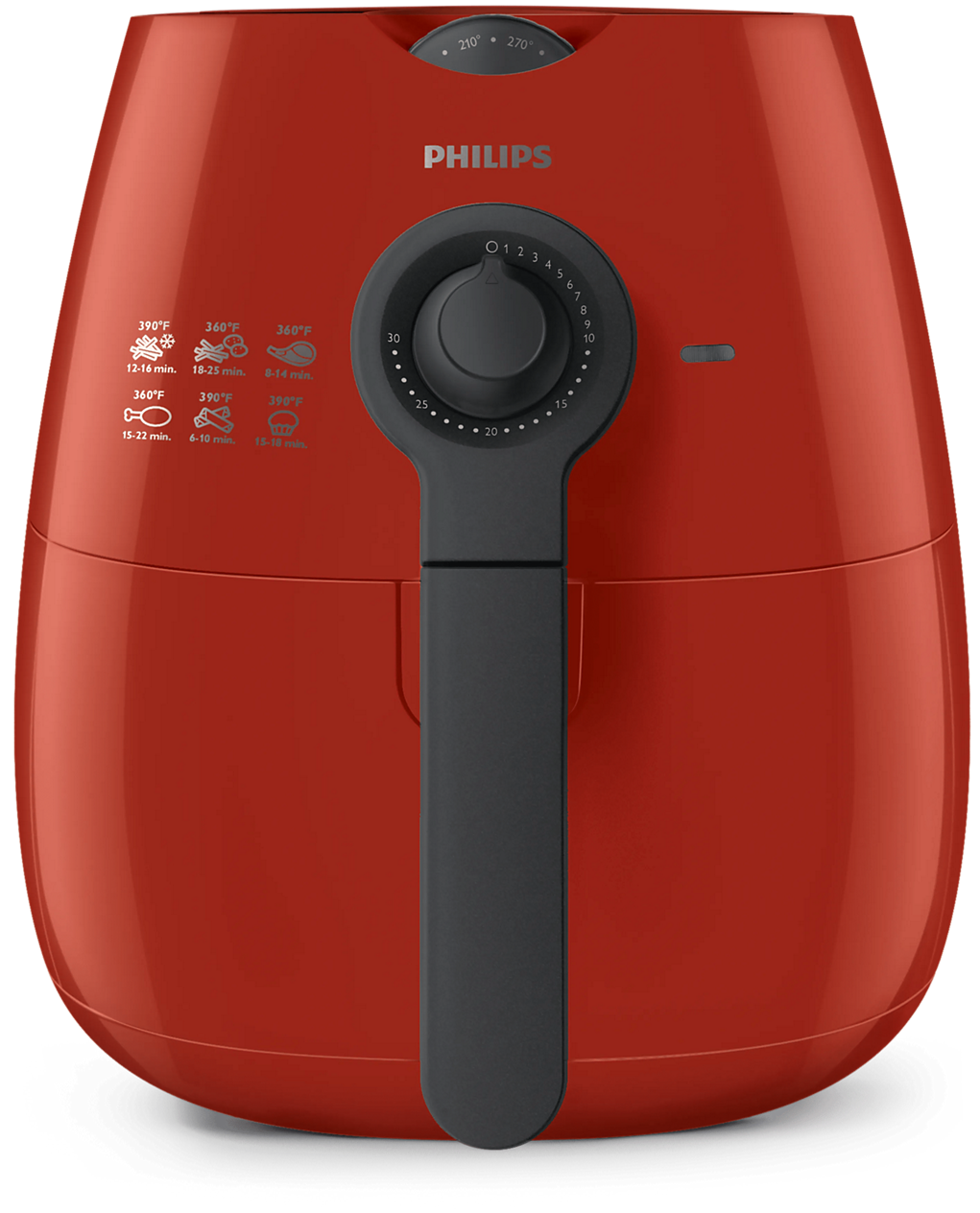 Philips Viva Collection HD9220/96, red body with dark upper trim and one pull-out basket