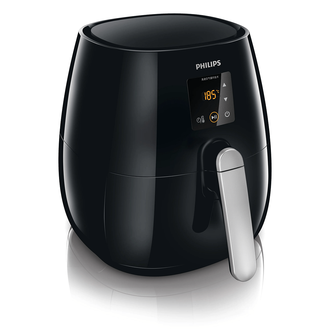 Philips Viva Collection Digital Airfryer HD9238/22 in Schwarz und Silber mit einer herausziehbaren Schublade und digitalem Display