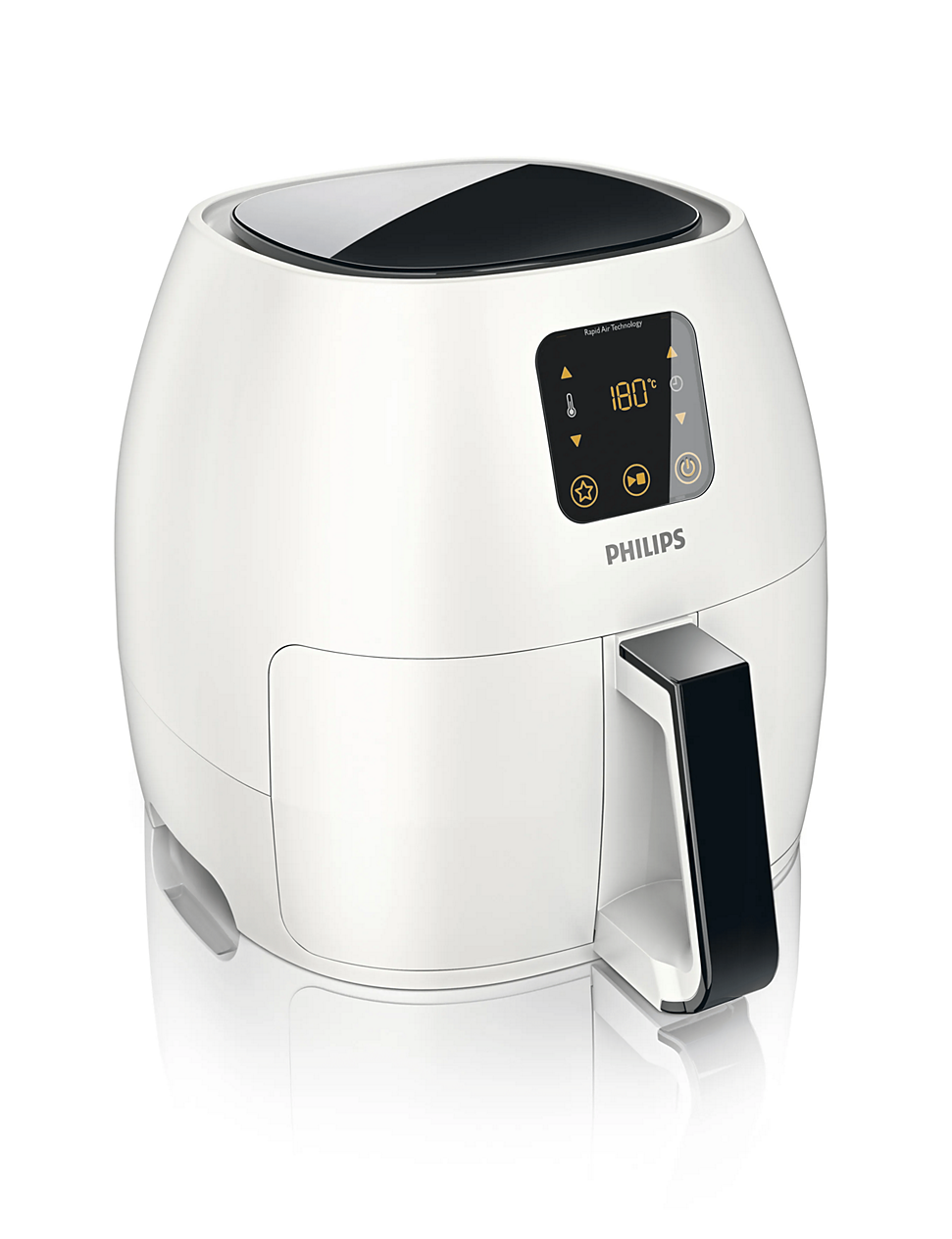 Weiße Philips Avance Collection Airfryer XL HD9240/34 mit digitalem Bedienfeld und herausziehbarer Schublade