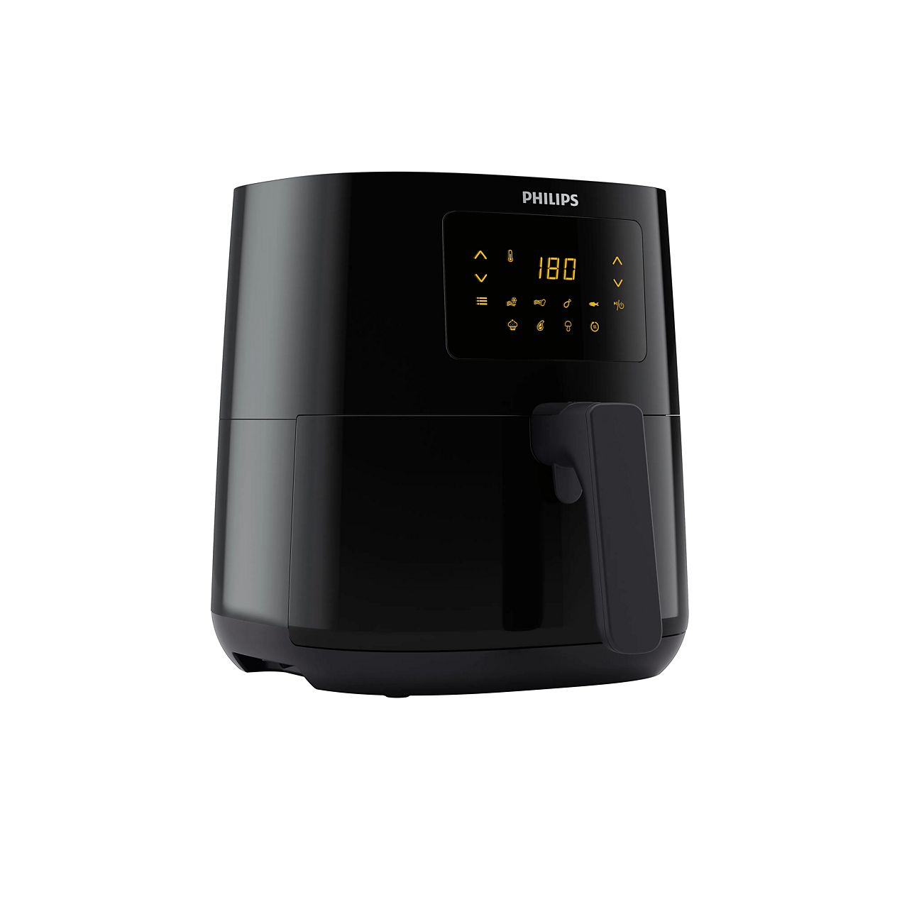 Schwarze Philips 3000 Series Airfryer L HD9252/91 mit digitalem Display und einem herausziehbaren Korb