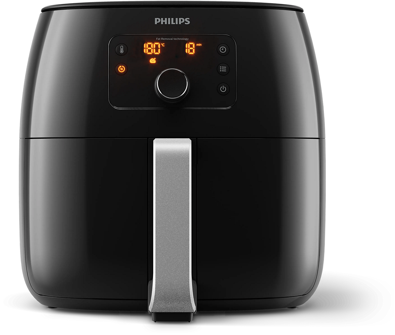 Schwarze Philips Premium Airfryer XXL HD9650/96 mit digitalem Bedienfeld und einer herausziehbaren Schublade