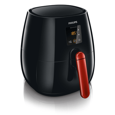 Philips Viva Collection Digital Airfryer HD9230/06, schwarz mit rotem Griff, gemäß dem Datenblatt des exakten Modells