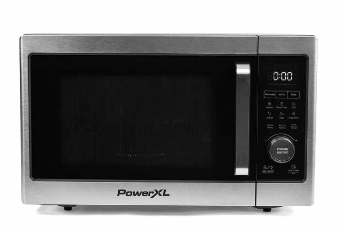 PowerXL Microwave Air Fryer Plus, Modell BDK02, abgebildet auf dem Titel des Benutzerhandbuchs