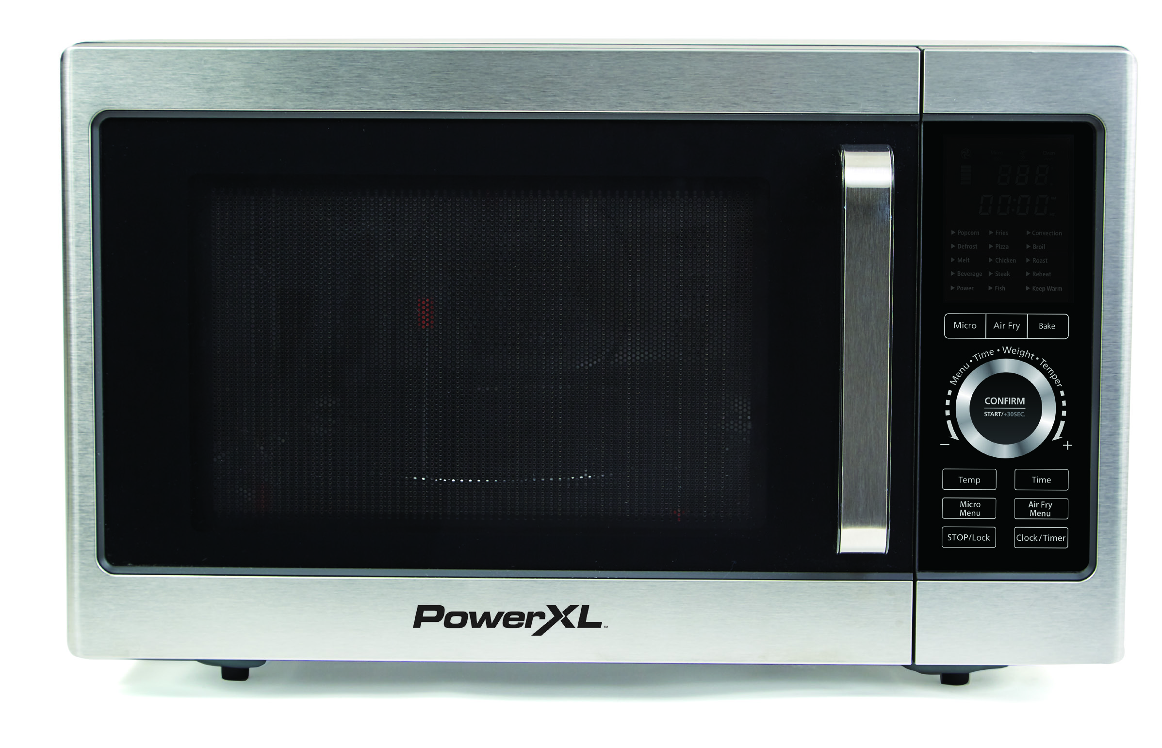 PowerXL Microwave Air Fryer, Modell BDK03, abgebildet auf dem Titel des Benutzerhandbuchs