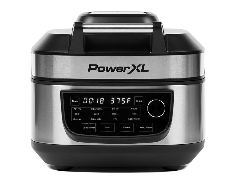 PowerXL MFC-AF-6 6-quart Grill Air Fryer Combo pictured in the exact-family owner manual