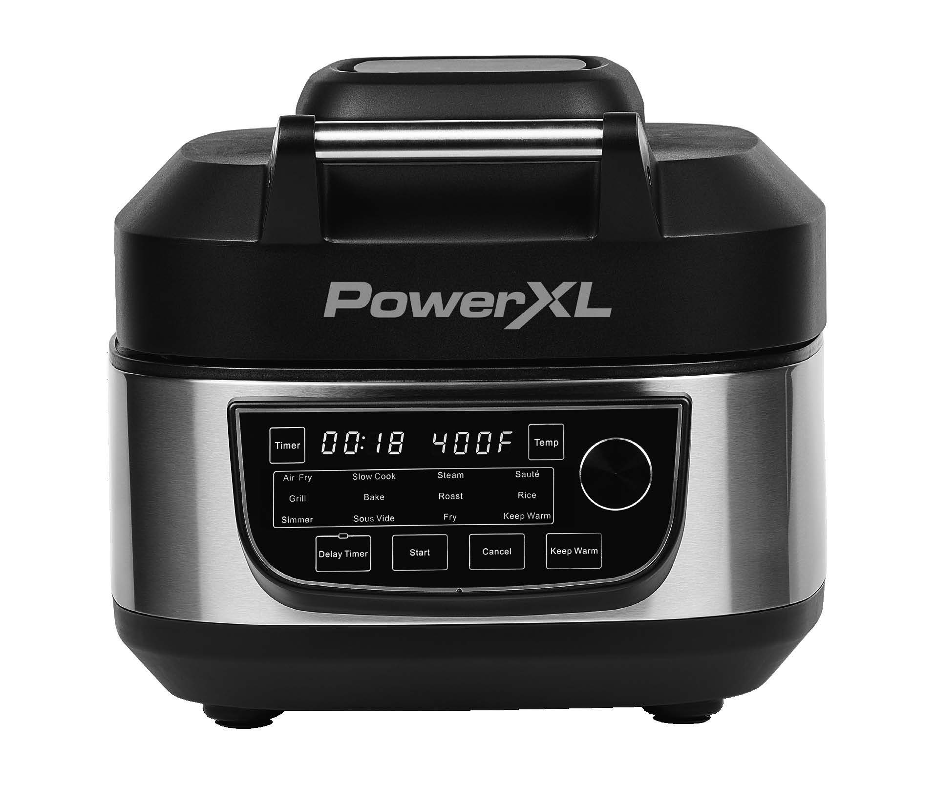 PowerXL Grill Air Fryer Combo Plus MFC-AF-6B shown on its owner-manual cover