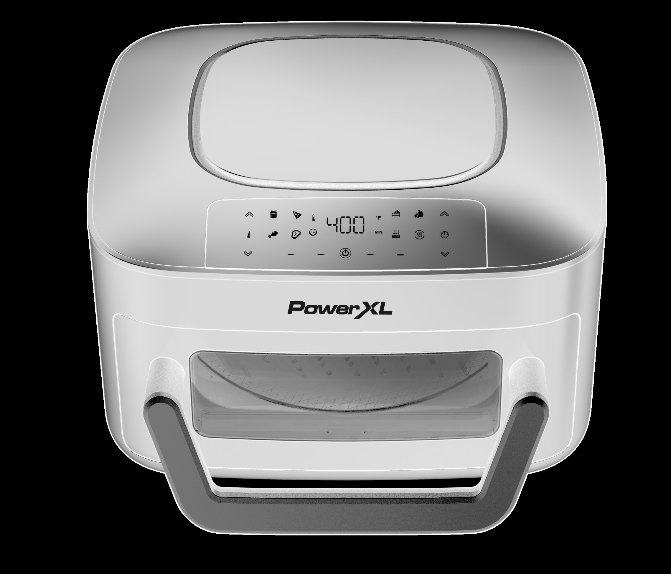 PowerXL PowerXL Slimline Air Fryer Plus-modell LF-50, avbildad på omslaget till den modellmärkta bruksanvisningen