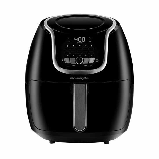 Configurazione 7-quart PowerXL Vortex Air Fryer Plus HF-1096LCD-P, mostrata nell'illustrazione del manuale d'uso con il modello indicato.