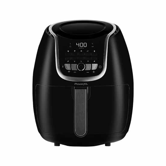 Frytkownica Vortex Air Fryer Plus PowerXL w konfiguracji HF-8096LCD-P, 5-quart, pokazana na ilustracji w instrukcji obsługi oznaczonej modelem.