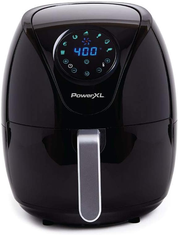 PowerXL Vortex Pro A-00633-01 air fryer shown with one drawer and a digital top display