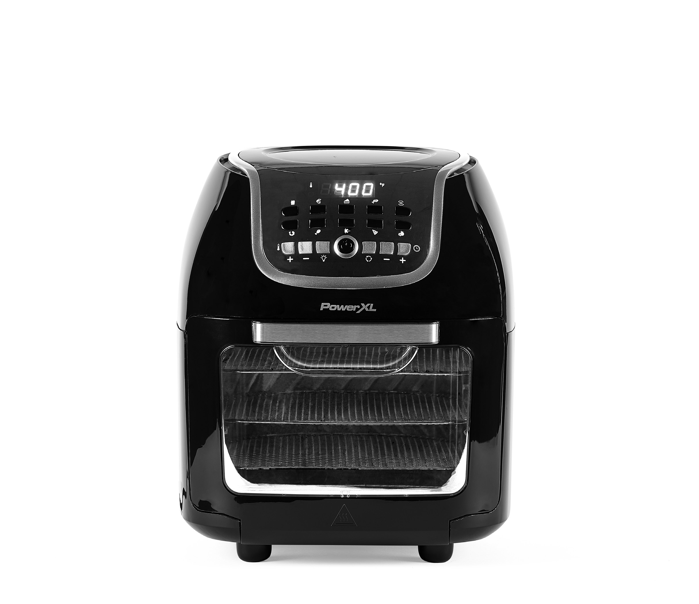 Aanrechtoven-airfryer met deur aan de voorkant, PowerXL PowerXL Vortex Air Fryer Pro Plus CM-006 (10 qt.), zoals afgebeeld op de omslag van de gebruikershandleiding voor het exacte model.